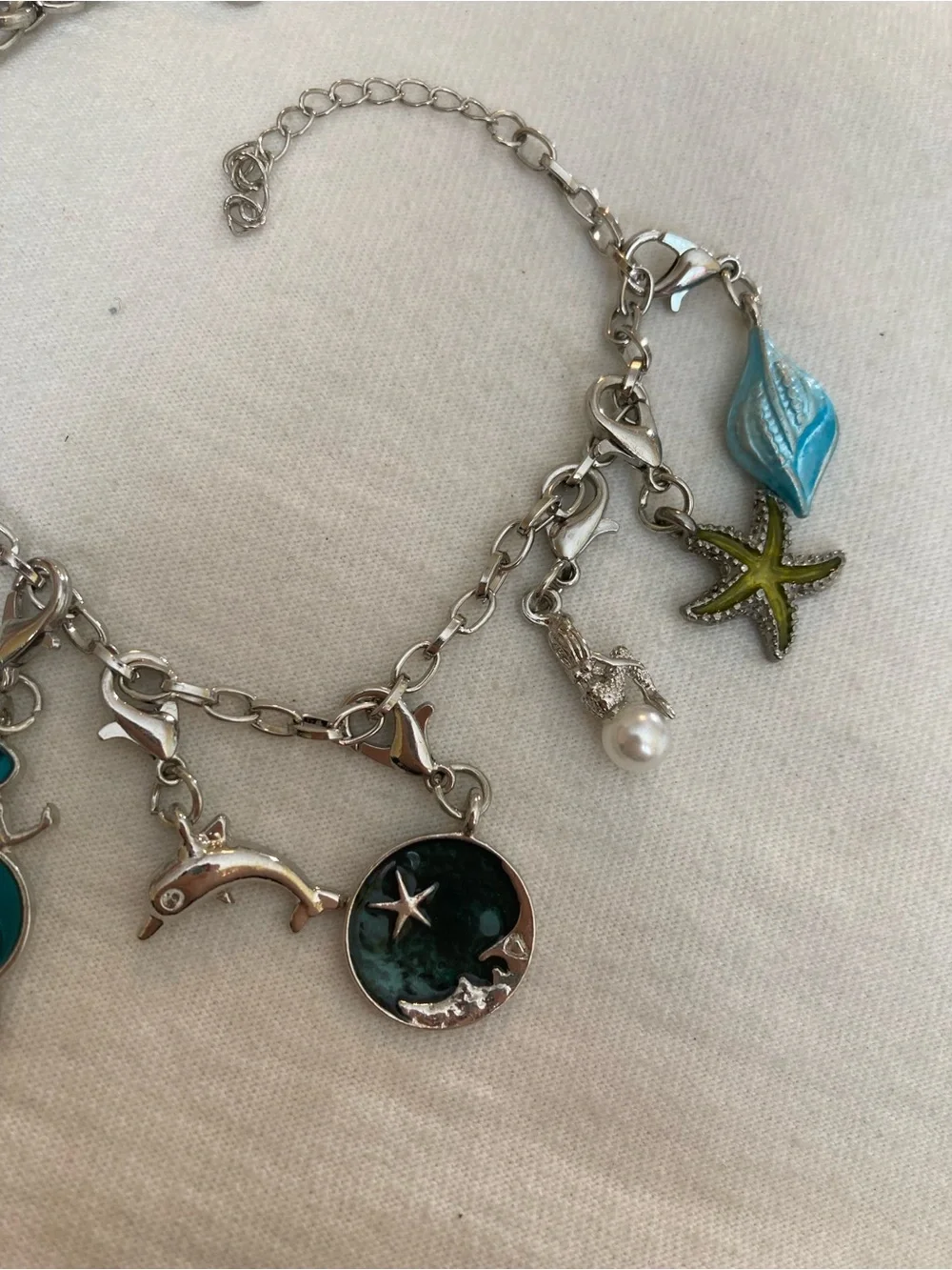 Ocean Sea Beach Charms Bracelet Mermaid Dolphins Nautical